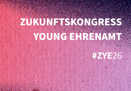 Zeigt einen illustrierten Roboter. Text im Bild: Zukunftskongress Young Ehrenamt